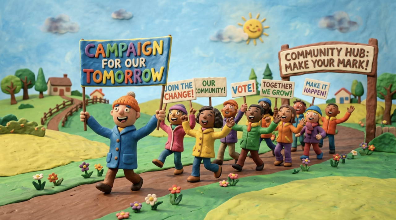 Animasi campaign komunitas dan sosial dengan visual ceria